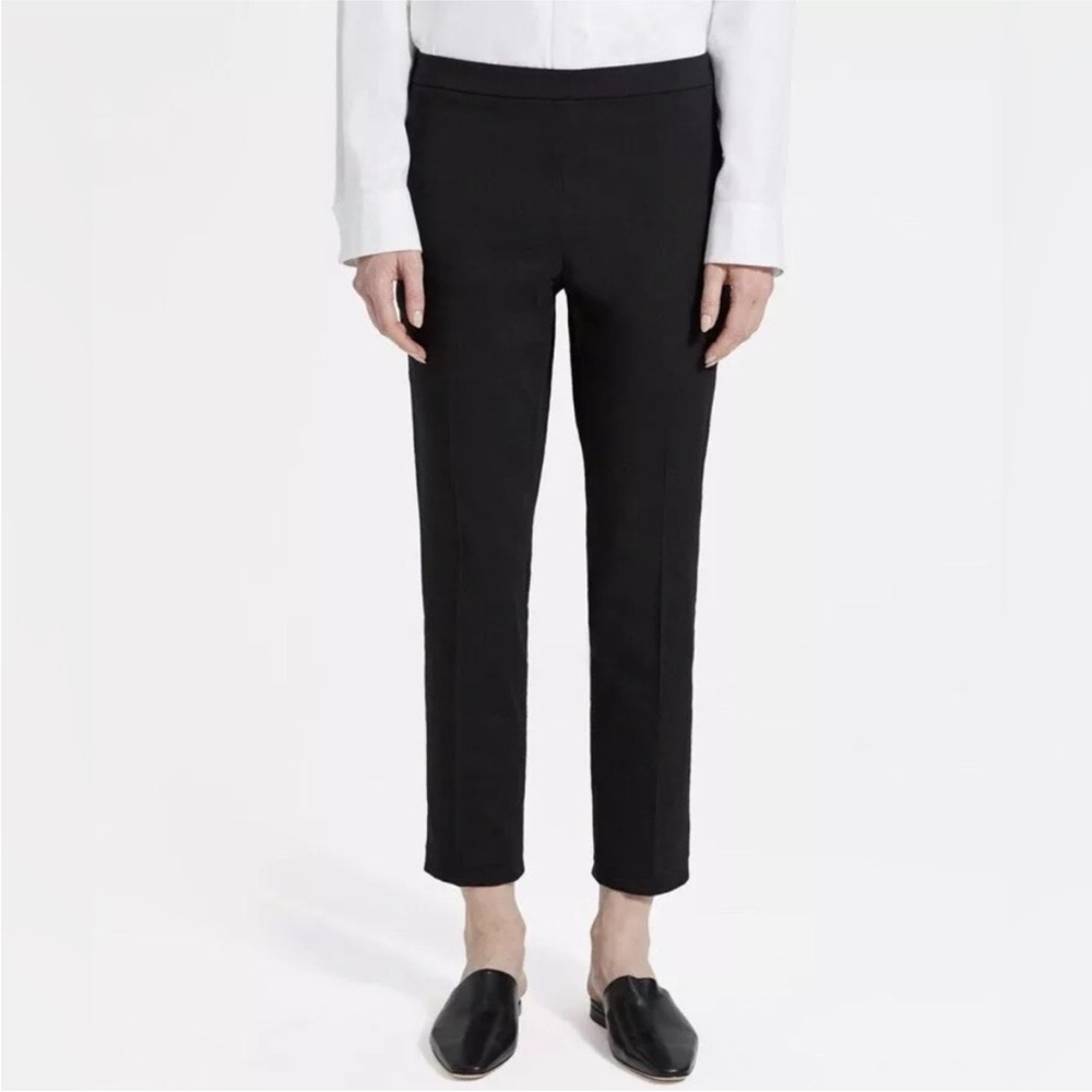 Theory Black Cropped Straight Trousers NWOT